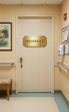 Load image into Gallery viewer, Heritage Brass Resident Door Nameplate | Personalized Senior Living Sign | Memory Care &amp; LTC Door Plaque - RB &amp; Co. Pillows