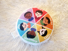 Load image into Gallery viewer, Kids Feelings Wheel Pillow, Feelings When For Kids, Wheel of Emotions for Children, Therapist Decor, Therapist Tool, Therapist Gift