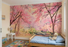 Load image into Gallery viewer, Cherry Blossom Wall Mural Panels | Peel and Stick | Blush Pink Tree Mural | Bedroom Feature Wall | Removable Wallpaper | Canadian Made