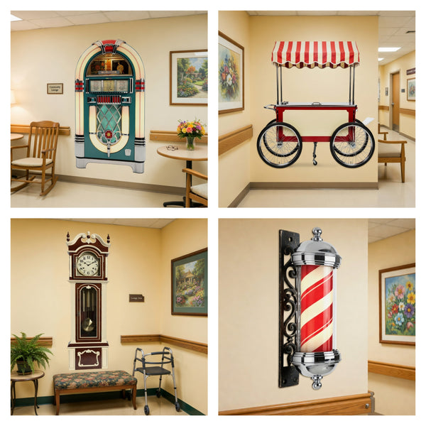 Landmark Vintage Wayfinding Decals for Senior, LTC & Memory Care Hallways