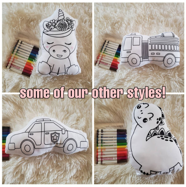 Plush Toy Coloring Set, Color Your Own Pillow Toy, Coloring Toy Set, Kids Activity, Party Activity, Kids Party Favor