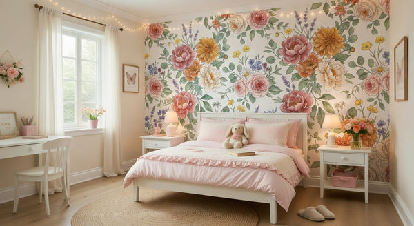 Watercolor Botanical Floral | Removable Wallpaper | Nursery Bedroom Décor | Canadian Made | RB&Co (Copy)