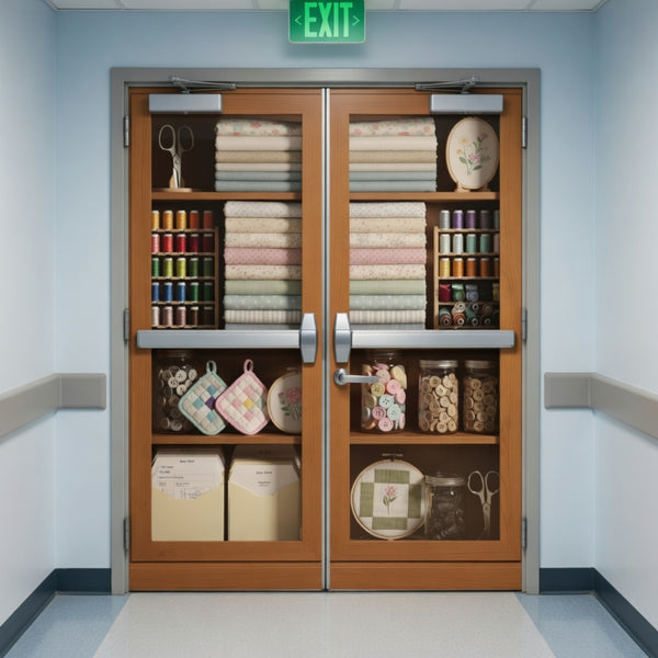 Exit Diversion Door Wrap — Bookshelf, Cabinet Mural | Memory Care Door Decal | LTC Senior Dementia Wandering Redirect - RB & Co. Pillows