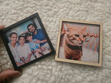 Load image into Gallery viewer, Custom Wood Photo Magnet | Laser Cut Frame | Personalized Fridge Magnet | Pet Photo Gift | Photo Keepsake Magnet - RB &amp; Co. Pillows