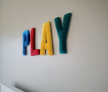 Load image into Gallery viewer, Fabric Wall Letters, Nursery Letter Wall Decor, Velvet Letter For Nursery Decor, All Colors Available