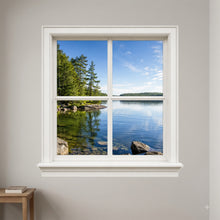 Load image into Gallery viewer, Faux Window Wall Decal | Scenic Nature Window View | Garden, Forest &amp; Lake Wall Décor
