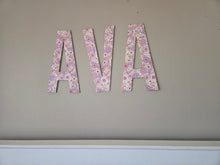 Load image into Gallery viewer, Floral Name Sign, Nursery Wall Wood Letters, Girl Name Sign, Baby Name Sign - RB &amp; Co. Pillows