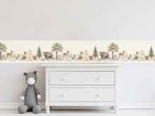 Load image into Gallery viewer, Forest Animals Wall Border | Woodland Nursery Wallpaper Decal