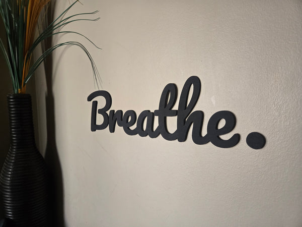 Breathe Wood Sign | Therapist Office Mental Health Wall Decor | Mindfulness Quote | Counselor Gift - RB & Co. Pillows