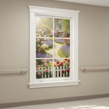 Load image into Gallery viewer, Faux Window Wall Decal for Memory Care — Dock Waterfront Scene, Therapeutic Nature View, LTC Hallway Décor