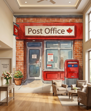 Load image into Gallery viewer, Post Office Wall Mural | Dementia Alzheimer's Wall Decal | Memory Care Reminiscence Decor | LTC Wallpaper