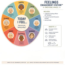Load image into Gallery viewer, Feelings Wheel Decal | Emotions Engagement Station for Senior Living &amp; Memory Care | Feelings Check-In Wall Art with Activity Card