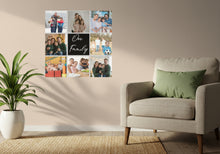 Load image into Gallery viewer, Personalized Family Photo Wall Decals Set of 9 – Custom Fabric Photo Collage Wall Art – Removable Photo Decals for Home, Nursery, Hallway