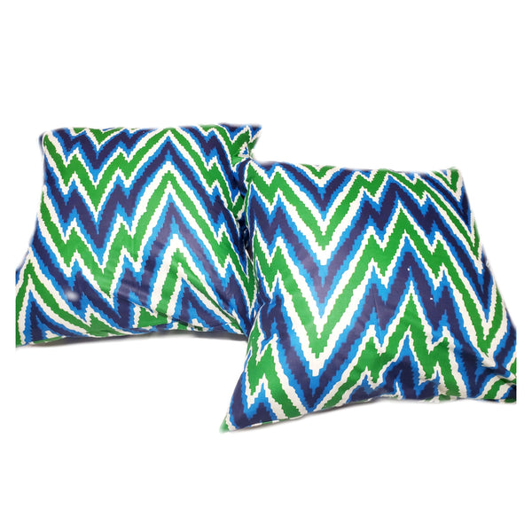 RB & Co. Green Blue Geometric Decorative Throw Pillows Sham with Covers 2-Pack