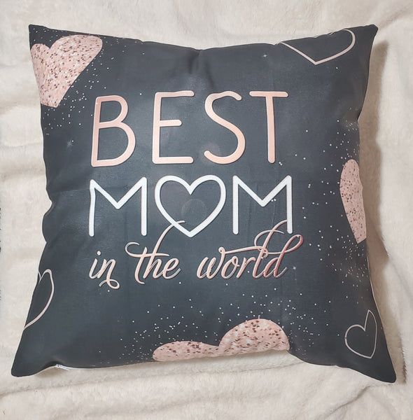 Mother's Day Gift Pillow 18x18 Best Mom Quote Cushion