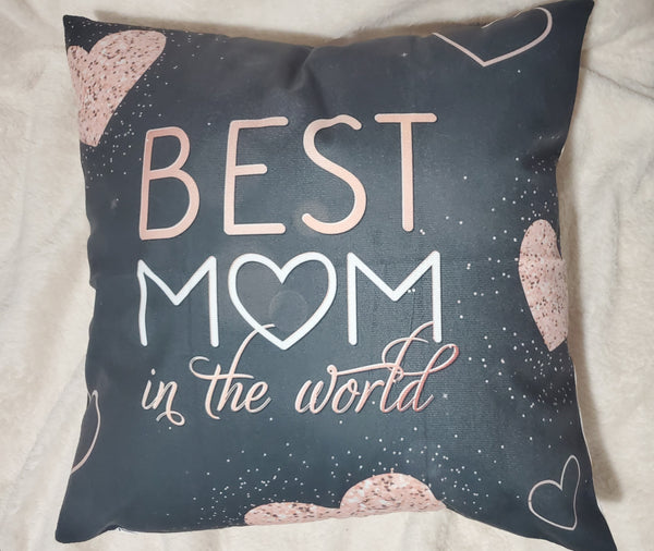 Mother's Day Gift Pillow 18x18 Best Mom Quote Cushion