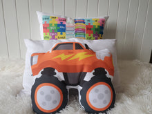 Load image into Gallery viewer, Monster Truck Plush Toy, Kids Throw Pillow, Boys Room Decor