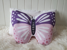 Load image into Gallery viewer, Butterfly Pillow, Pink Purple Decor, Kids Room Decor, Teen Room Decor, Butterfly Gift, Butterfly Wall Decor