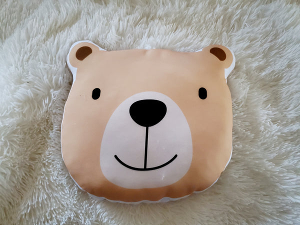 Bear Nursery Pillow, Gender Neutral Nursery Decor, Animal Baby Room Decor, Beige Bear Animal Soft Toy
