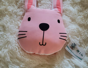 Pink Bunny Rabbit Nursery Pillow, Nursery Decor,  Animal Baby Room Decor,  Bunny Animal Decor