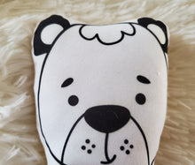 Load image into Gallery viewer, Monochrome Animal Soft Plush Toy, Animal Decorative Pillow, Nursery Decor, Kids Decor, Gender Neutral Baby Gift