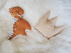Neutral Stuffed Dinosaur Pillow Toy, Plush Dinosaur Mursery Decorative Pullow, Nursery Decor