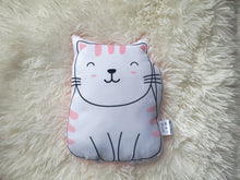 Load image into Gallery viewer, Cat Pillow Toy, Kids Throw Pillow, Neutral Minimalist Nursery Decor,  Animal Baby Room Decor,  Cat Animal Decor Pillow