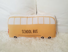 Load image into Gallery viewer, Vintage Schoolbus Decorative Pillow, Schoolbus Classroom Pillow Decor, Vintage Schoolbus Kids Room Decor, Boys Room Decor