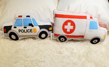 Load image into Gallery viewer, Police Car and Ambulance Decorative Throw Pillows, Kids Room Decor, Kids Accent Pilloe