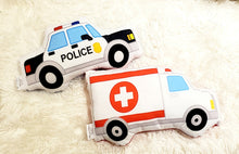 Load image into Gallery viewer, Police Car and Ambulance Decorative Throw Pillows, Kids Room Decor, Kids Accent Pilloe