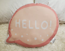 Load image into Gallery viewer, Hello Pink Speech Bubble Pillow, Cute Girls Room Decor, Teen Girl Decor