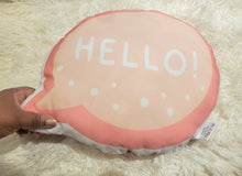 Load image into Gallery viewer, Hello Pink Speech Bubble Pillow, Cute Girls Room Decor, Teen Girl Decor