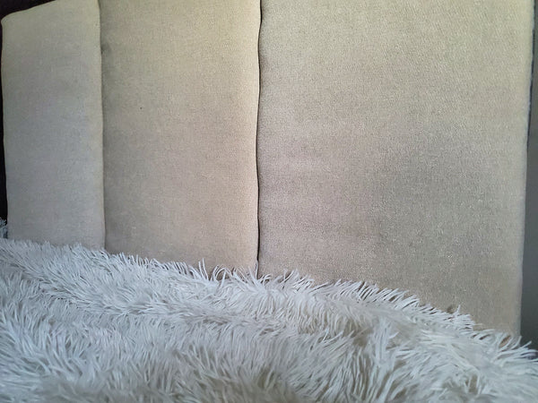Beige Upholstered Headboard Panels, Upholstered Headboad Cushions,  Protective Padded Wall Decor, Kids Wall Cushions