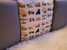 Load image into Gallery viewer, Construction Theme Kids Headboard Panels, Decorative Wall Cushion Panels, Kids Wall Protection, Kids Anti Collision Wall Cushions, Kids Wall Protection, Kids Wall Cushions