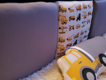 Load image into Gallery viewer, Construction Theme Kids Headboard Panels, Decorative Wall Cushion Panels, Kids Wall Protection, Kids Anti Collision Wall Cushions, Kids Wall Protection, Kids Wall Cushions