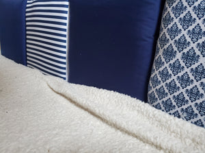 Navy Headboard Panels, Upholstered Wall Panels, Mounted Wall Cushions,  Protective Padded Wall Decor, Kids Wall Cushions