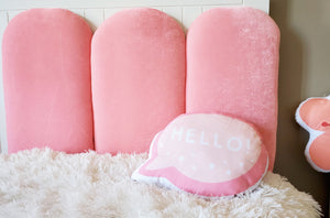 Upholstered Round Headboard Panels, Children's Pink Headboad,  Hurdle Panels, Arched Kids Headboard