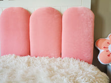 Load image into Gallery viewer, Upholstered Round Headboard Panels, Children&#39;s Pink Headboad,  Hurdle Panels, Arched Kids Headboard
