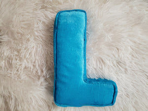Blue Velvet Letter Pillow (SMALL), Kids Alphabet Letter Decor, Nursery Monogram Pillow, Letter Cushion, Child Gift, Teen Gift, Kids Room Decor