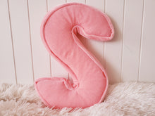 Load image into Gallery viewer, Large Velvet Letter Pillow, Alphabet Letter 14&quot;, Nursery Monogram Pillow, Letter Cushion, Child Gift, Teen Gift, Kids Room Decor