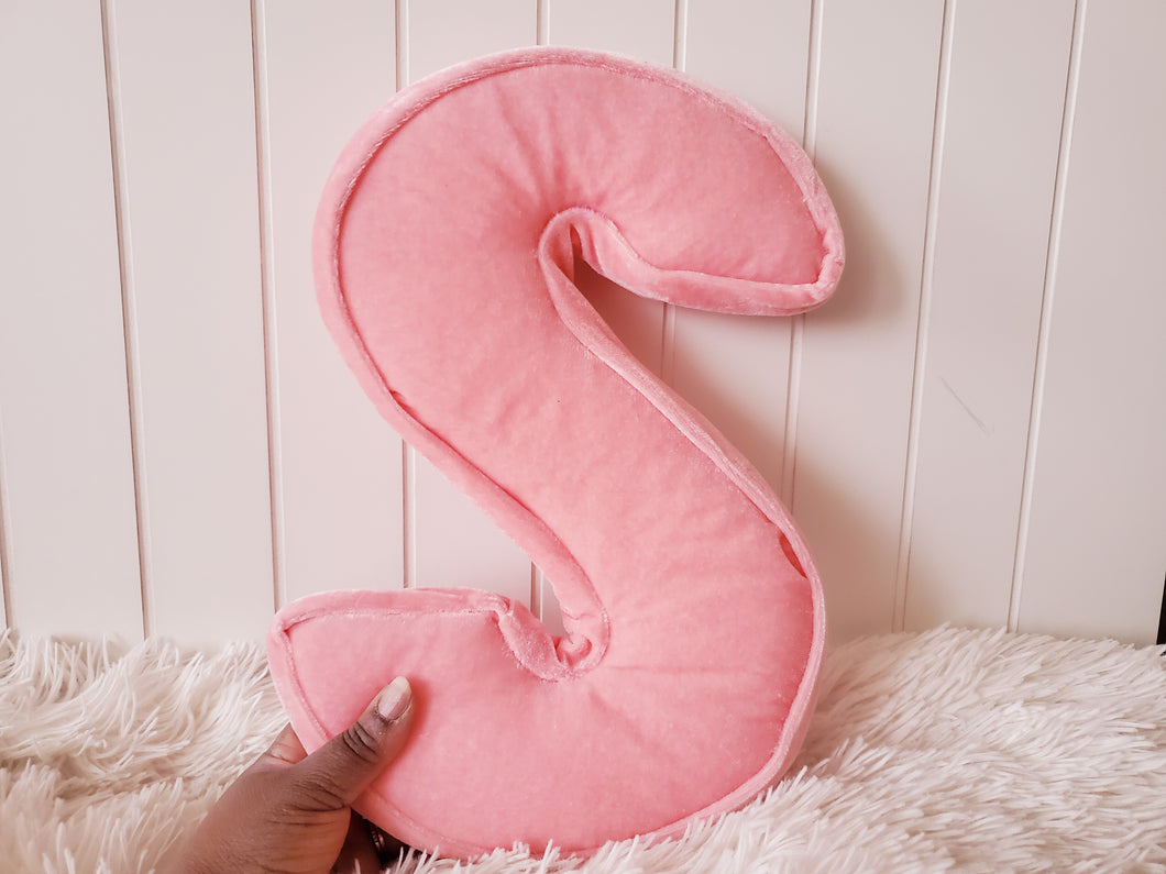 Large Velvet Letter Pillow, Alphabet Letter 14