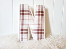 Load image into Gallery viewer, Plaid Fabric Letter Nursery Decor, Monogram Pillow,  Fabric Letter, Personalized Kids Decor

 