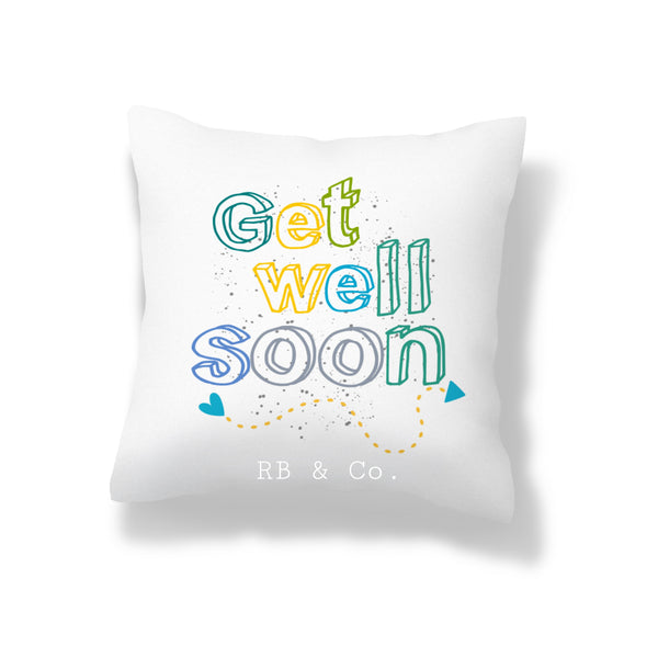 Get Well Soon Pillow Cushion Gift Inspirational Quotes 16x16 COVER + INSERT