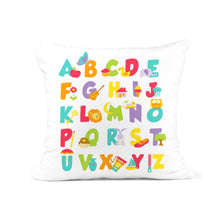 Load image into Gallery viewer, Kids Alphabet Nursery Pillow Cushion Room Decor Includes Pillow Cover and Insert 16x16