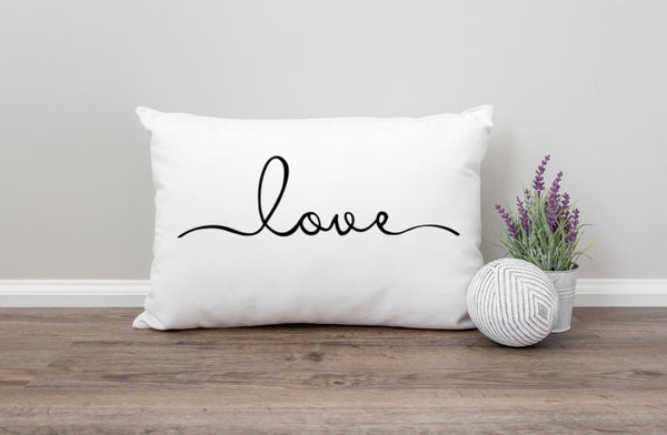 Family, Love Rectangular Lumbar 12x18 Quote Decorative Pillow | Farmhouse| Pillow + Insert