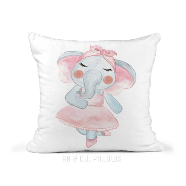 Elephant Pillow Chidren's Kids Nursery Room Decor Includes Pillow Cover and Insert 16x16 Your Child's Name Cushion