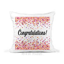 Load image into Gallery viewer, RB &amp; Co. Congratulations Confetti Throw Pillow Gift | 16x16 Pillow Cushion Gift