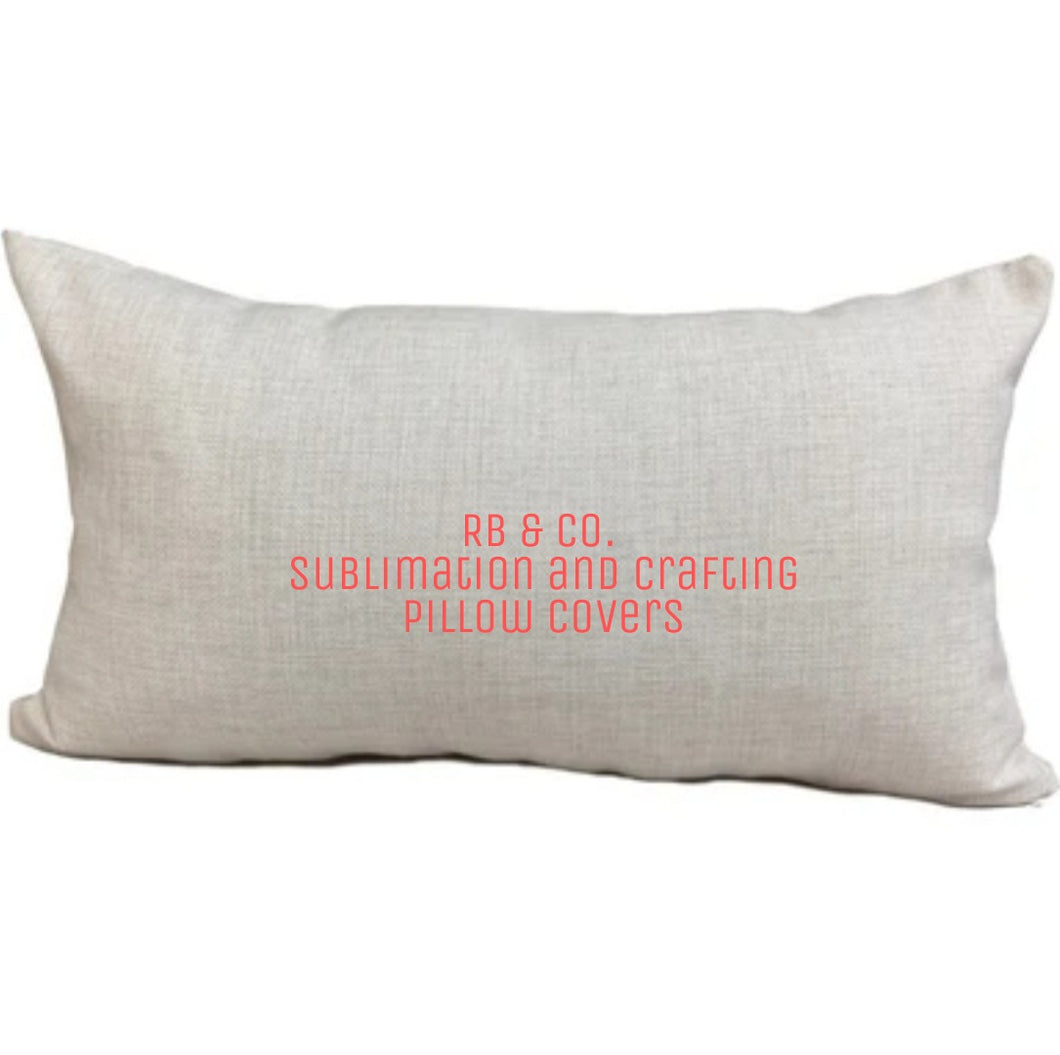 Sublimation Blank Plain Linen Look Beige Pillow Covers Wholesale Cushion Covers RB & Co. 12x18 Rectangular