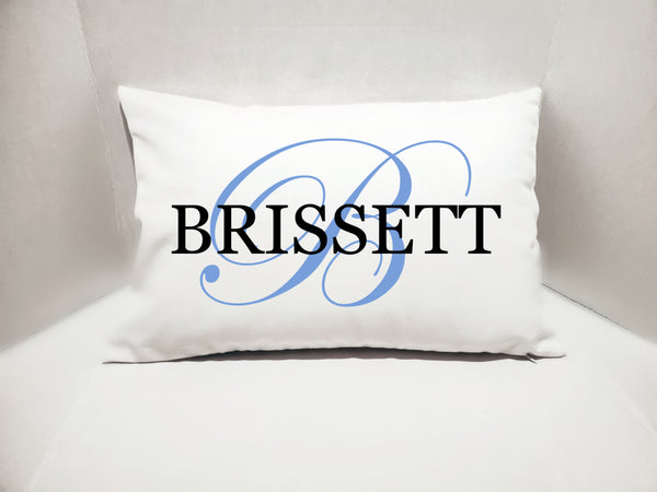 Personalized Surname Last Name  Custom Pillow Monogram Pillow Cushion Your Own Name Pillow Cushion | INCLUDES 12x18 INSERT + COVER