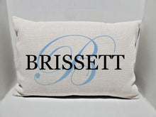 Load image into Gallery viewer, Personalized Surname Last Name  Custom Pillow Monogram Pillow Cushion Your Own Name Pillow Cushion | INCLUDES 12x18 INSERT + COVER